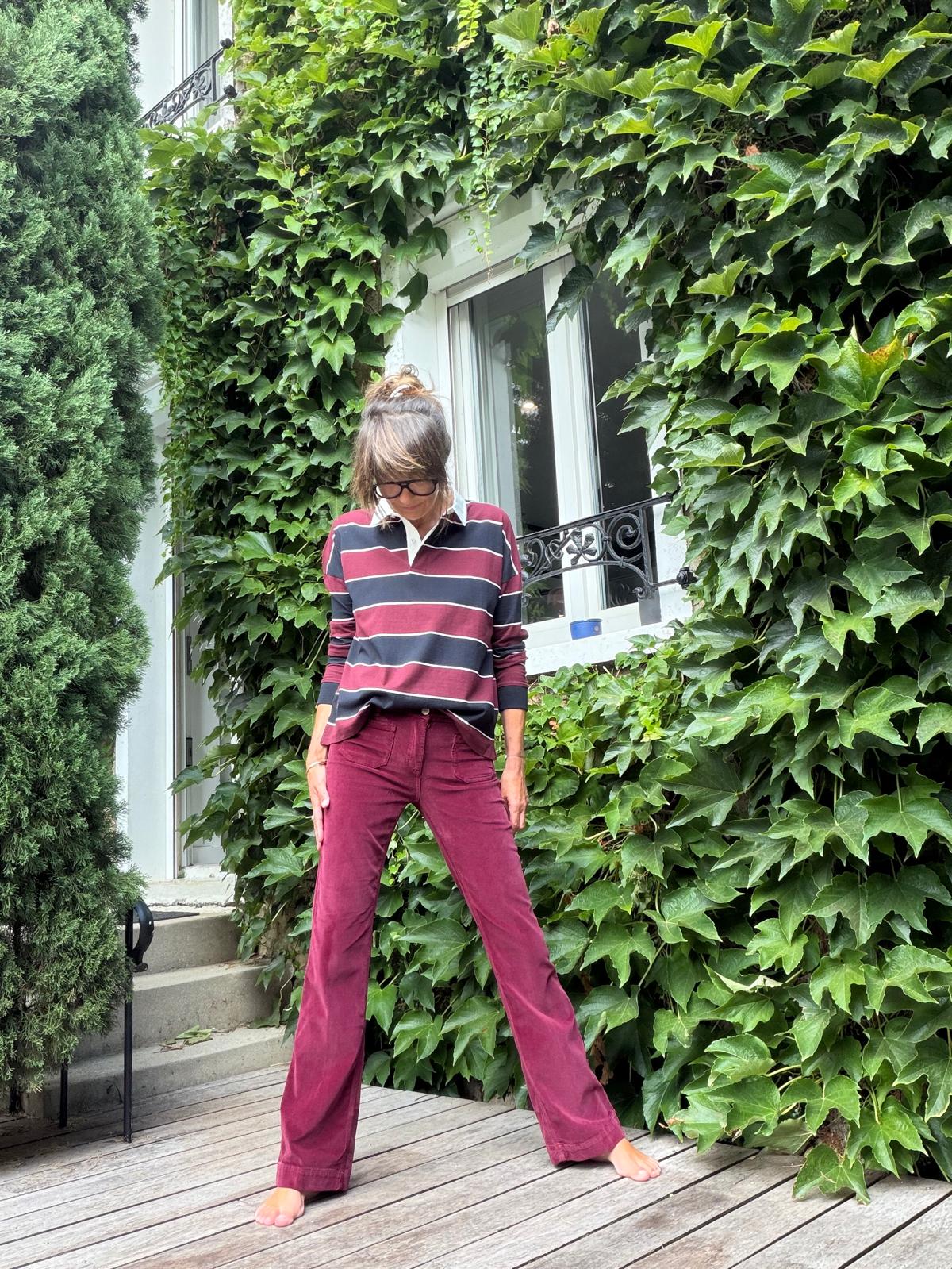 Pantalon velours Bastille Notting Hill cabernet - Jane blue