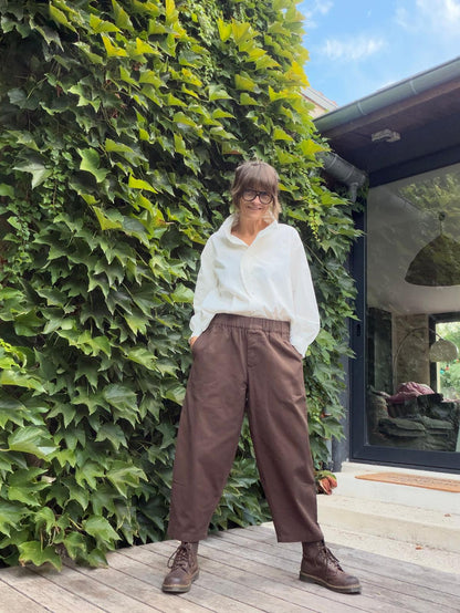 Pantalon Flora barrel demitasse