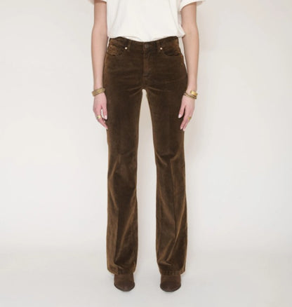 Harley mocha cotton suede pants