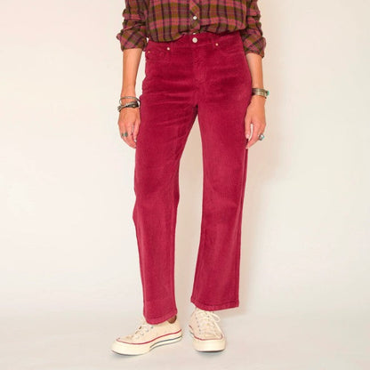 Pantalon en velours The Linda soft corduroy ruby