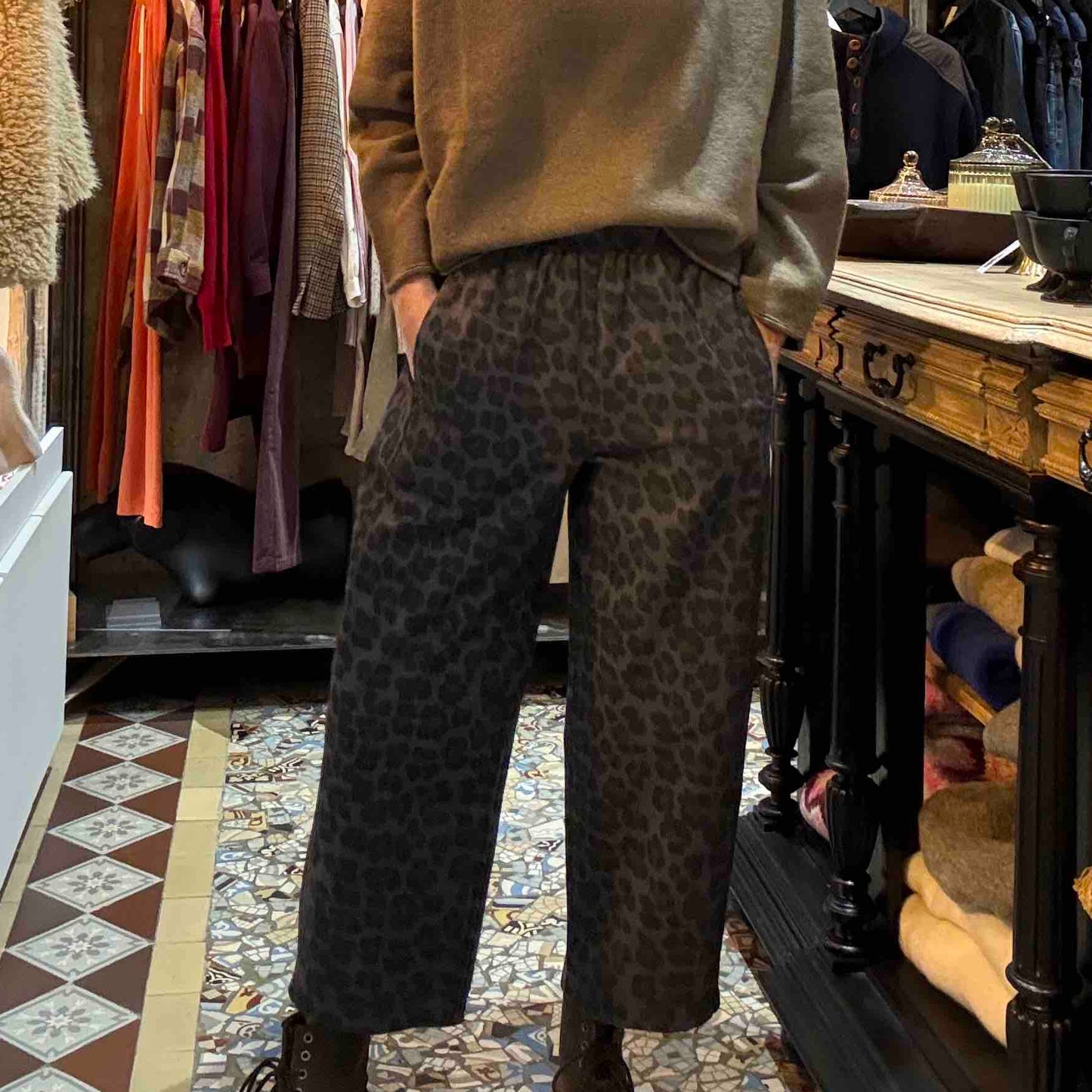 Pantalon Magic en coton épais léo gris