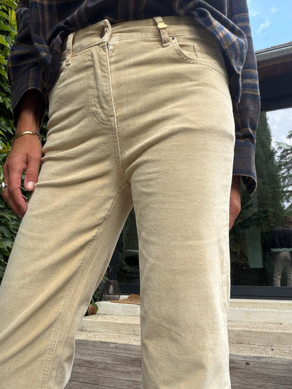 Pantalon velours Neuilly pigment greige