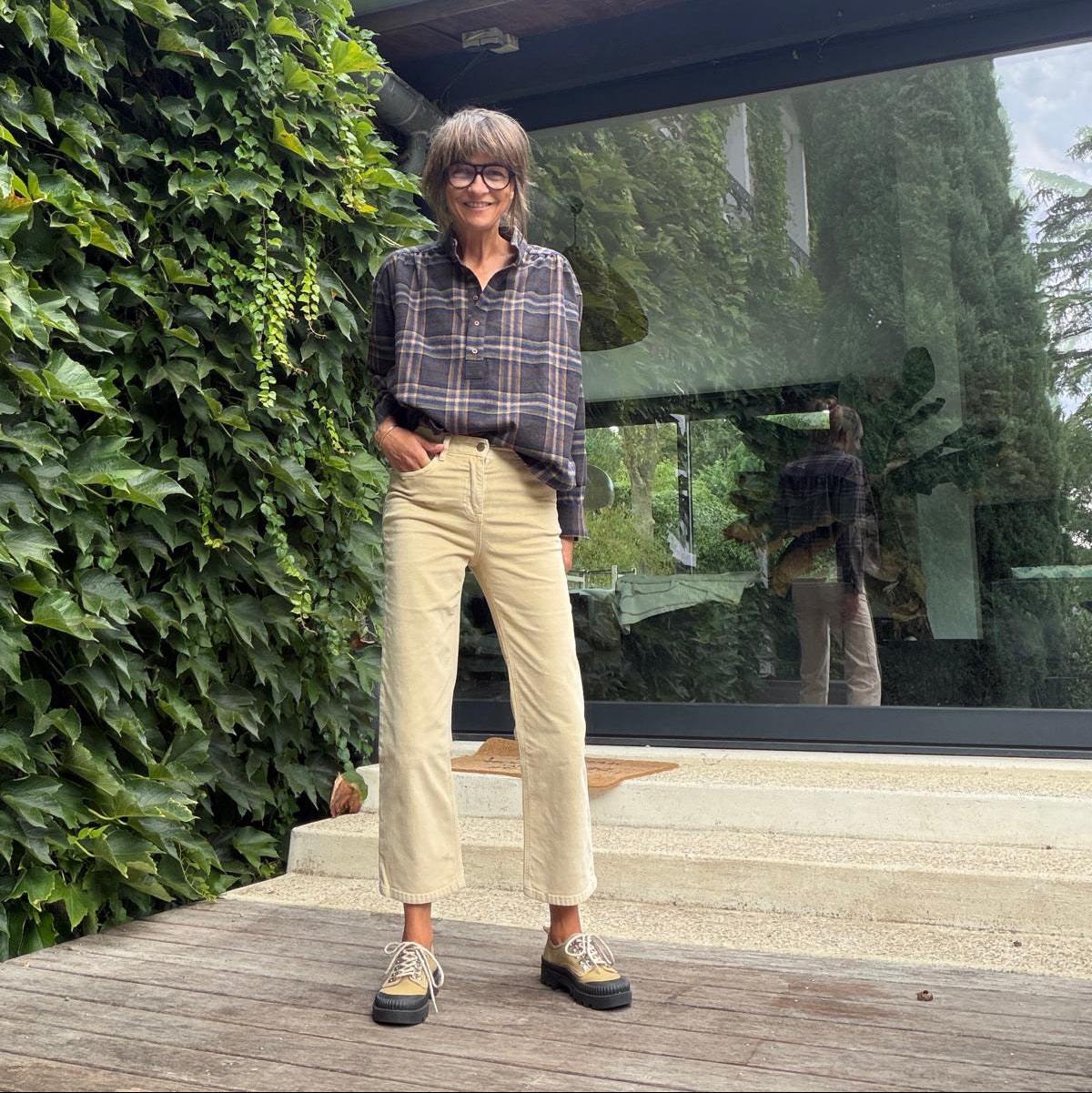 Pantalon velours Neuilly pigment greige
