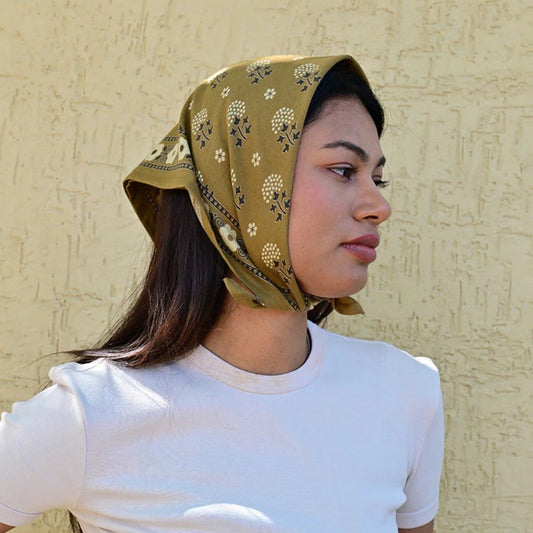 Petit foulard ANASTASE Bistre