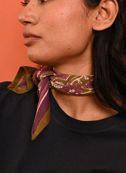 Petit foulard HÉLIOS Kaki