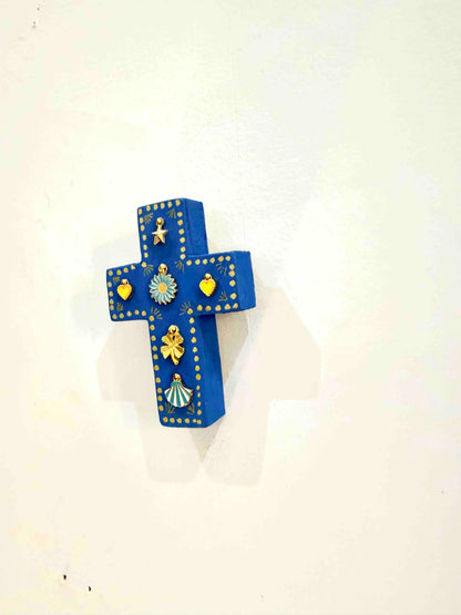 Petite croix en bois Garance x Virgile - Indigo 2
