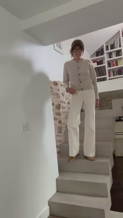 Jean PIlote raw white en coton brossé
