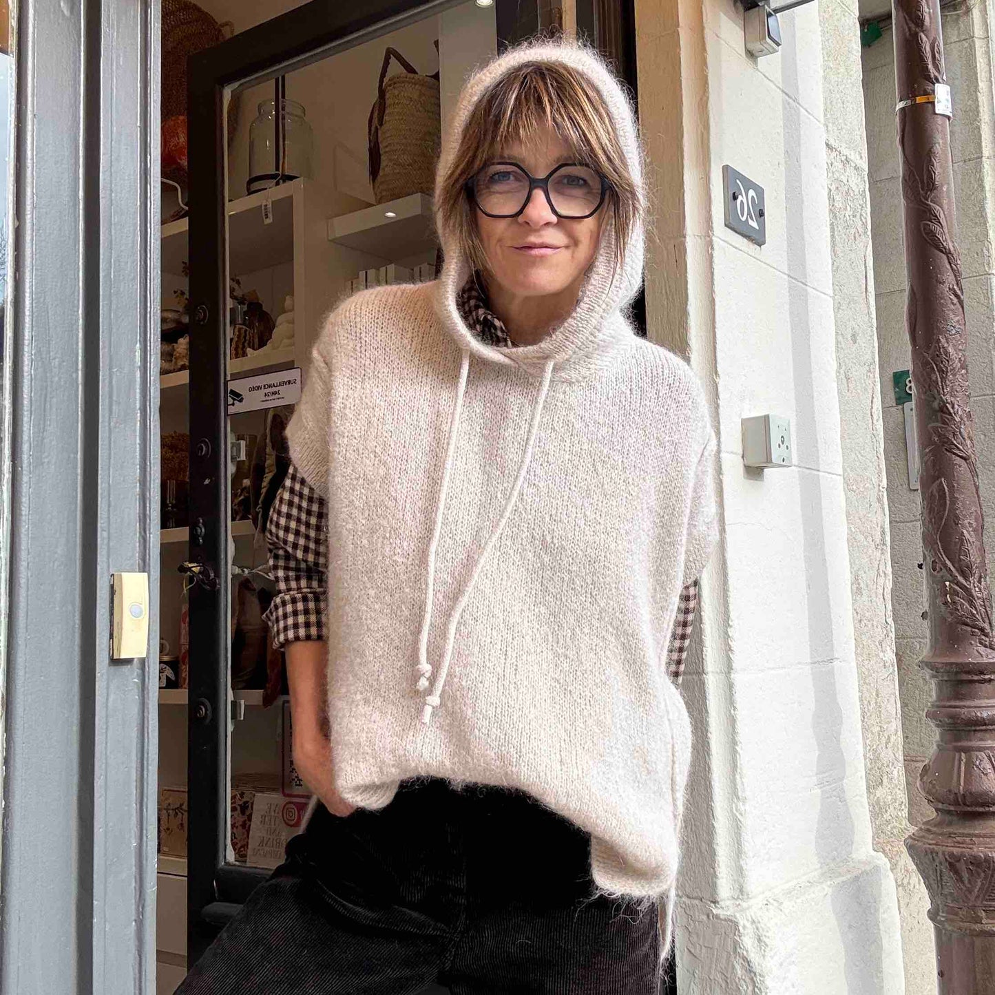 Pull à capuche Sonia - écru ou cappuccino