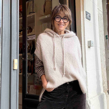 Pull à capuche Sonia - écru ou cappuccino
