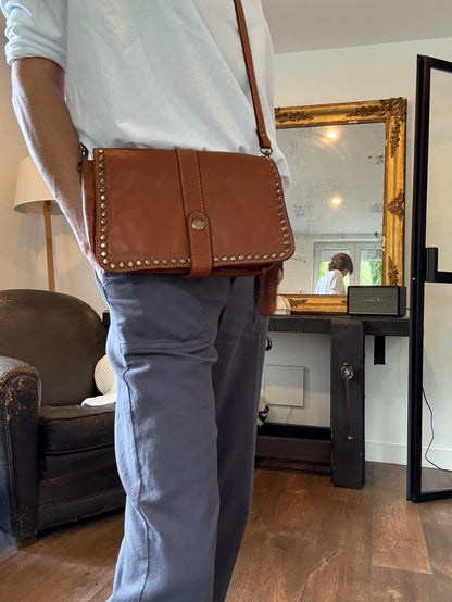 Sac en cuir Olivia camel - petit format