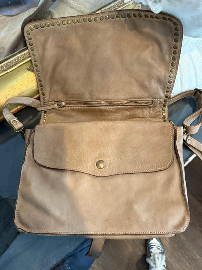 Sac en cuir Olivia taupe - grand format