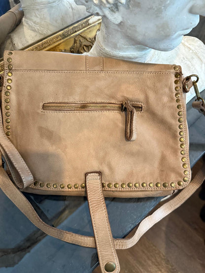 Sac en cuir Olivia taupe - grand format