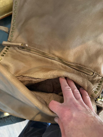Sac en cuir Olivia taupe - grand format