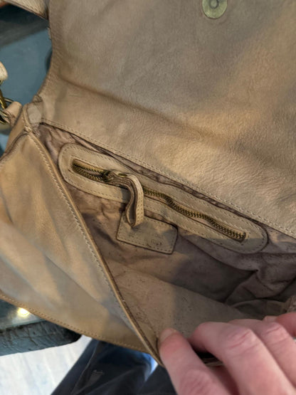 Sac en cuir Olivia taupe - grand format
