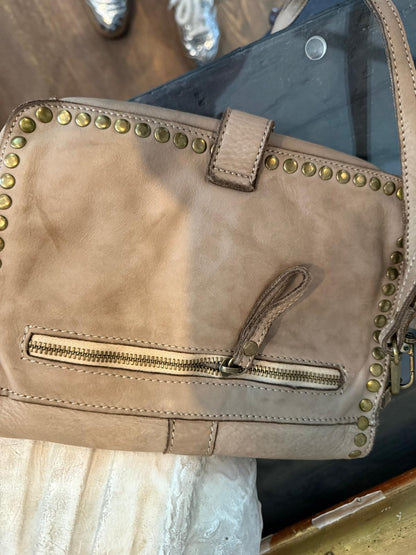 Sac en cuir Olivia taupe - petit format