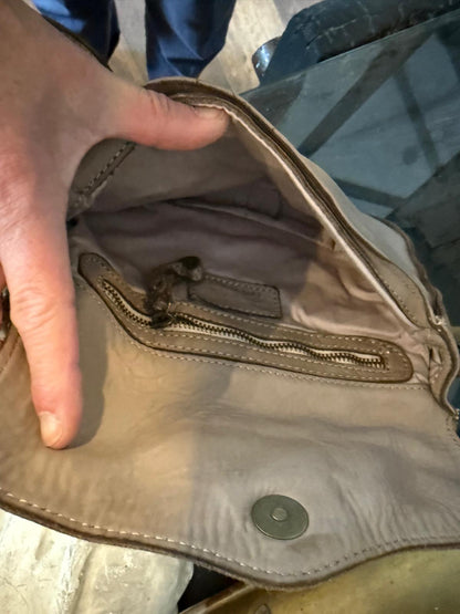 Sac en cuir Olivia taupe - petit format