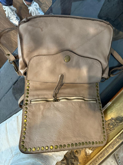 Sac en cuir Olivia taupe - petit format