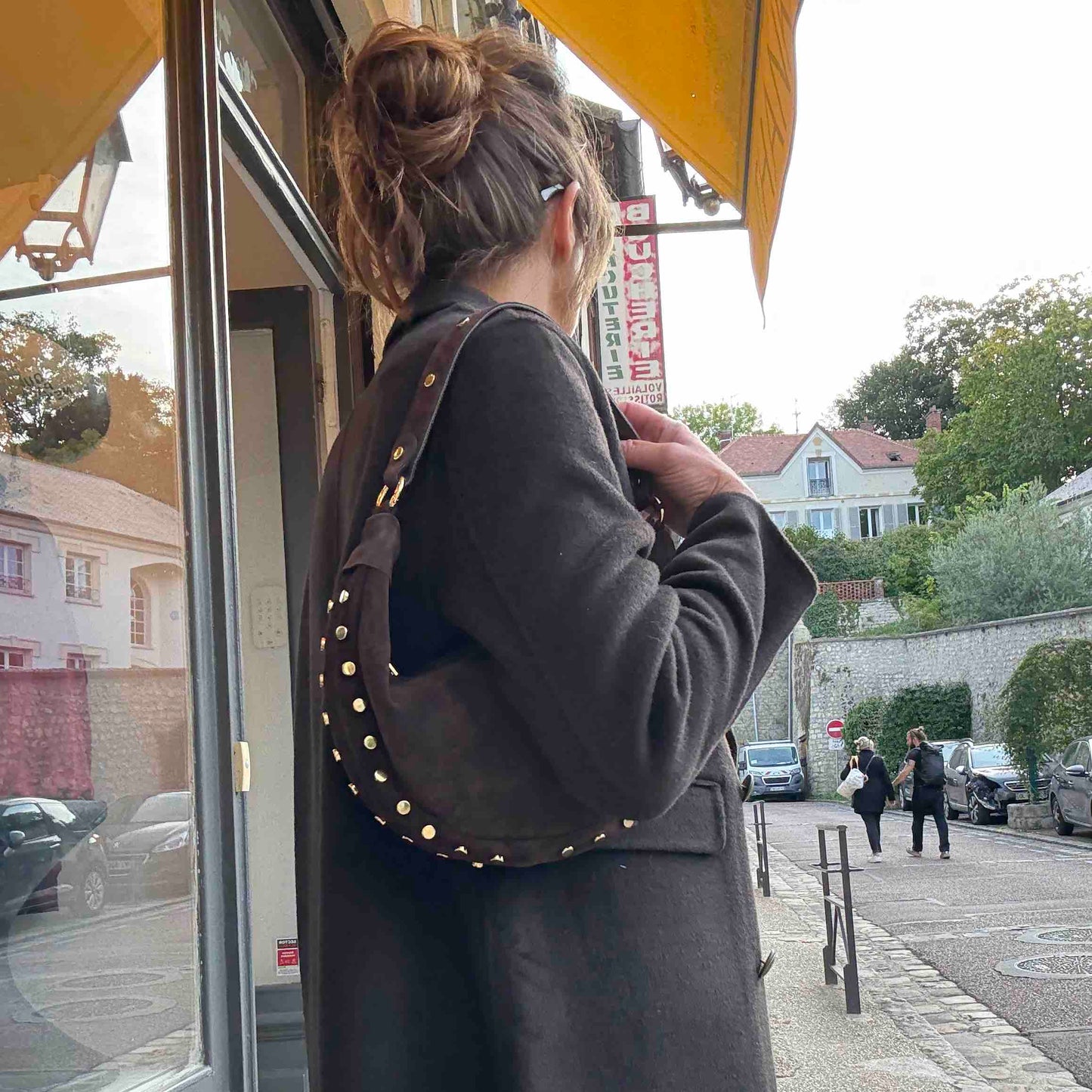 Sac Sam croûte de cuir - choco, black, taupe