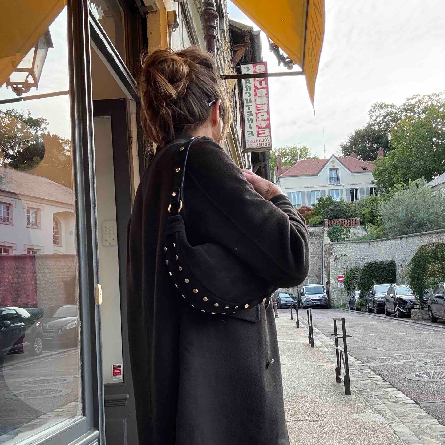 Sac Sam croûte de cuir - choco, black, taupe