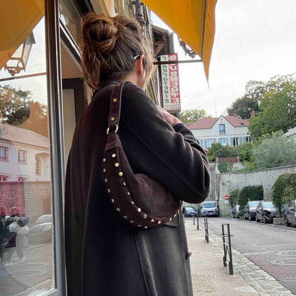 Sac Sam croûte de cuir - choco, black, taupe