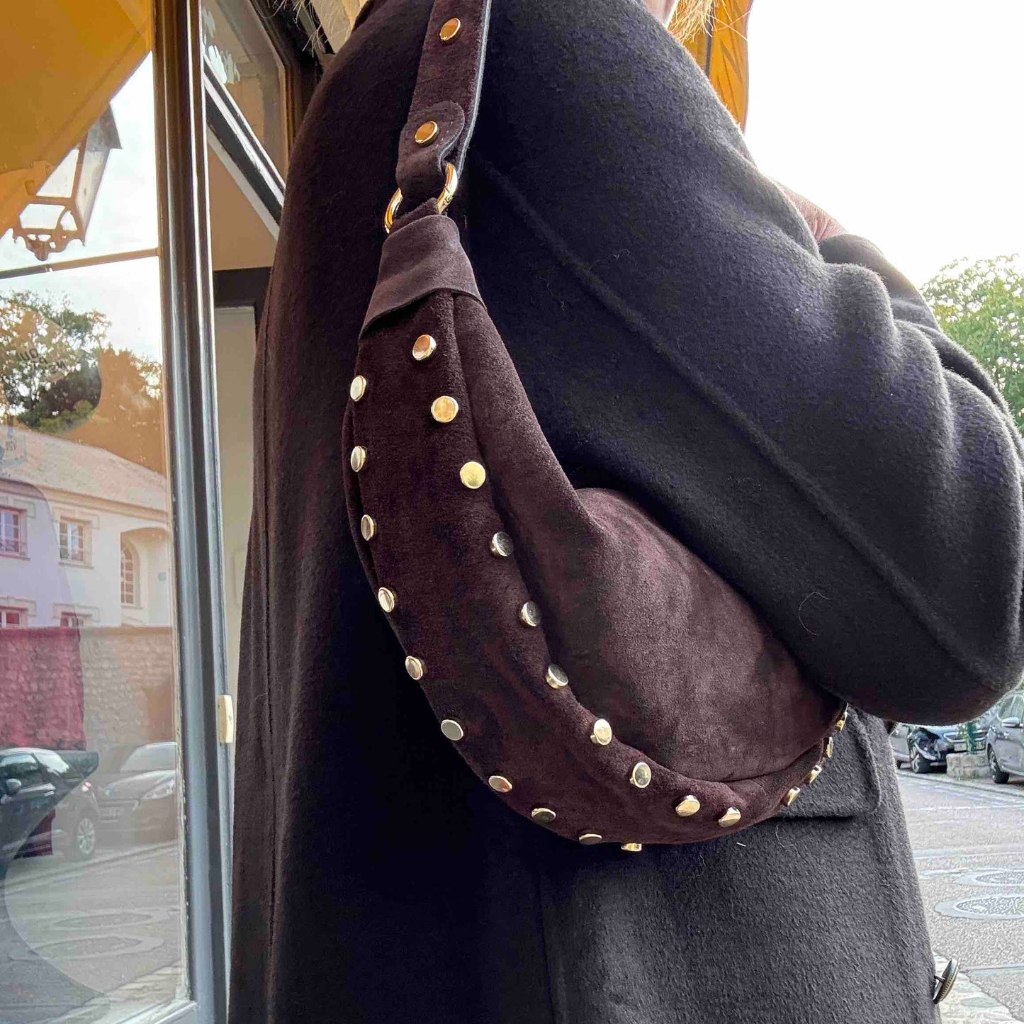 Sac Sam croûte de cuir - choco, black, taupe