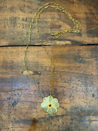 Flower XL gold necklace