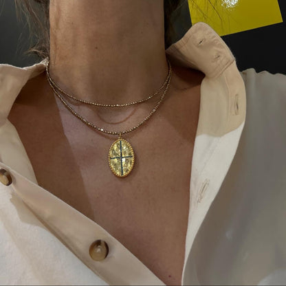 Sautoir Jai bleu saphir