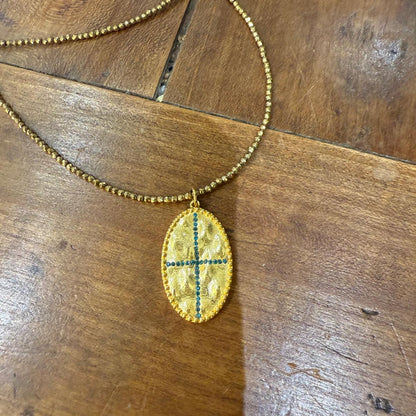 Sautoir Jai bleu saphir