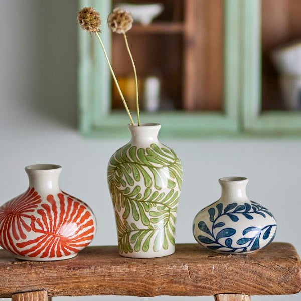 Grand vase Fauni vert en grès