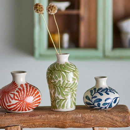 Grand vase Fauni vert en grès