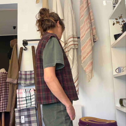 Gilet oversize sans manches Sitwell tartan - The Good Family