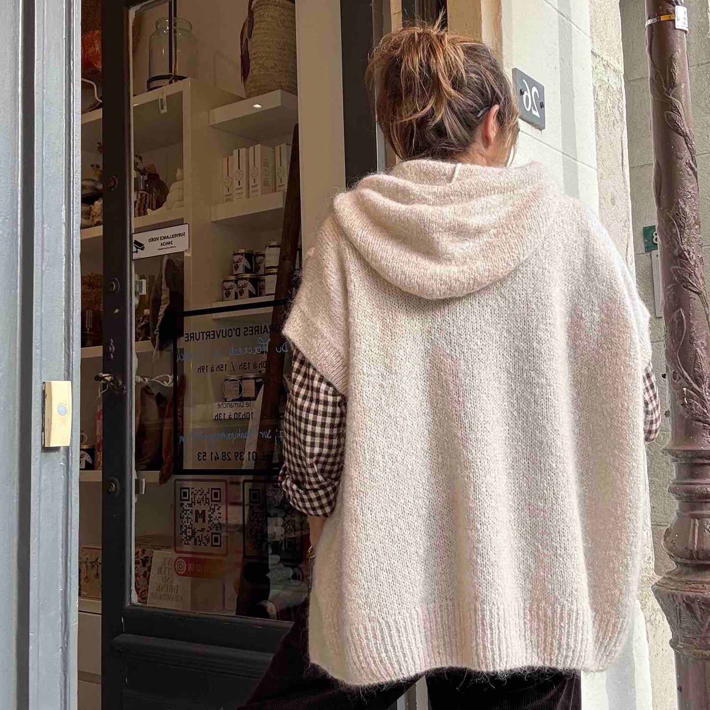 Pull à capuche Sonia - écru ou cappuccino