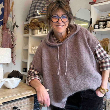 Pull à capuche Sonia - écru ou cappuccino