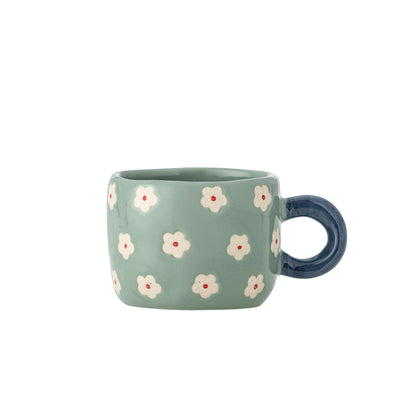 Tasse Nini bleu fleurs en grès