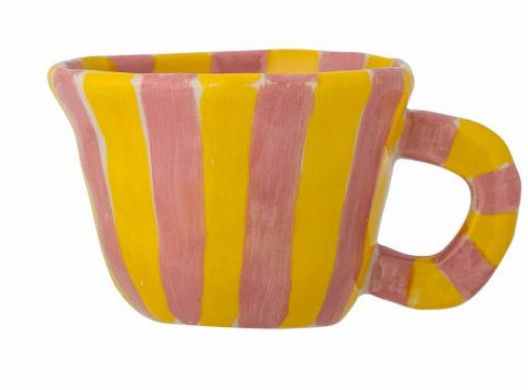 Tasse Nini rayée jaune et rose