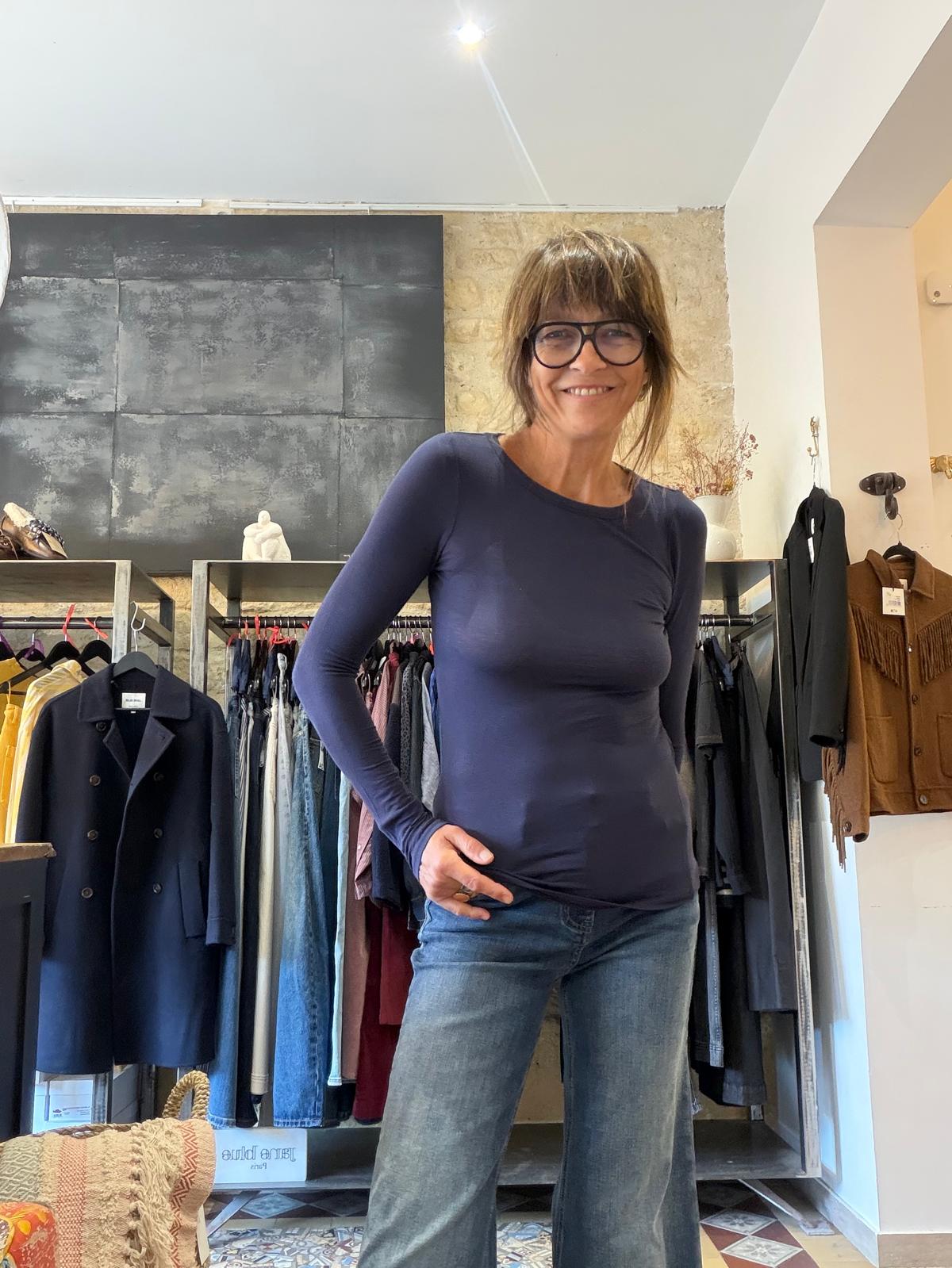 Top en cachemire Lucca dark navy