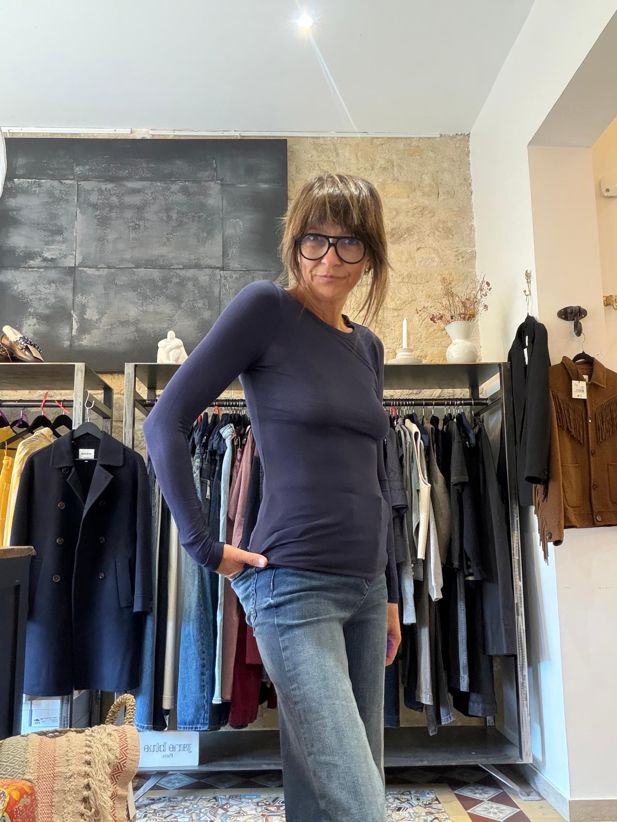 Top en cachemire Lucca dark navy