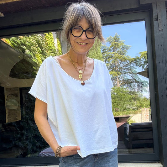 T-shirt Flore - rose ou blanc