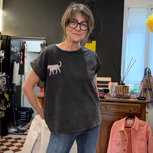 T-shirt Tigre noir