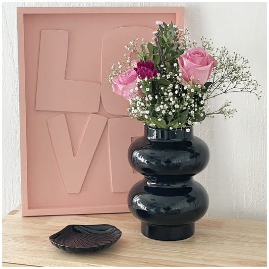 Vase céramique double noir - Sélection Thank You Margareth