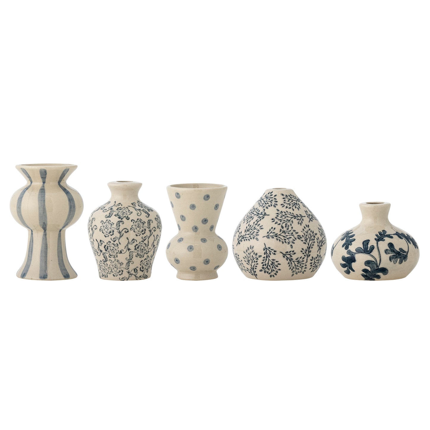 Set de 5 vases Quinto bleu en grès