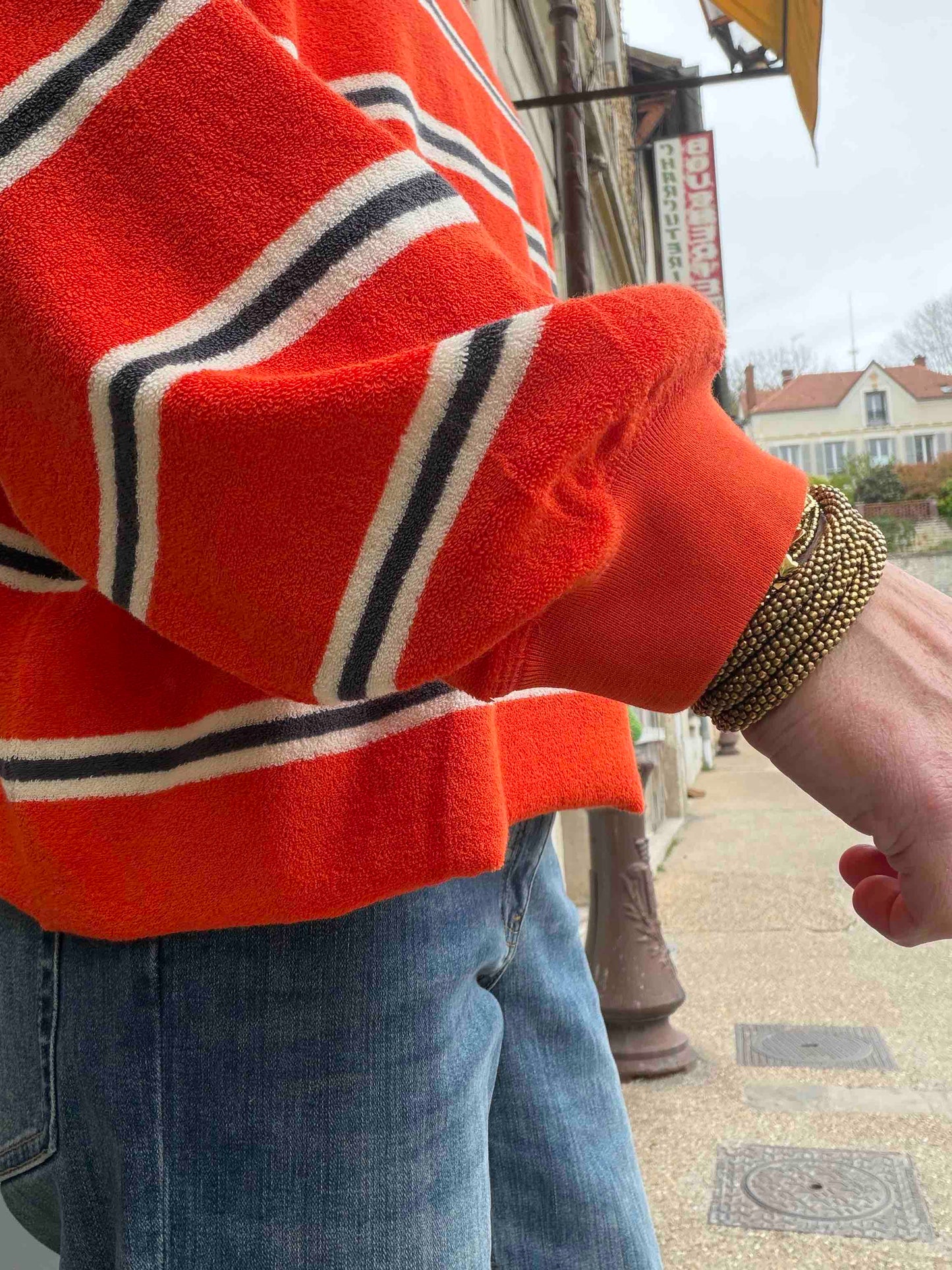 Sweat Victoire - stripe tangerine - HOD Paris
