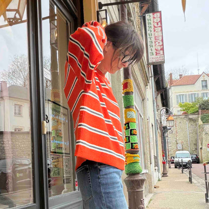 Sweat Victoire - stripe tangerine - HOD Paris