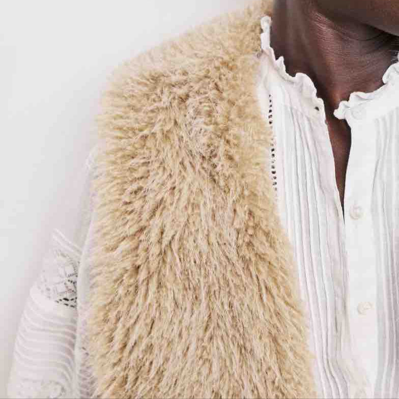 Gilet en fausse fourrure à poils longs Vobby - Hartford